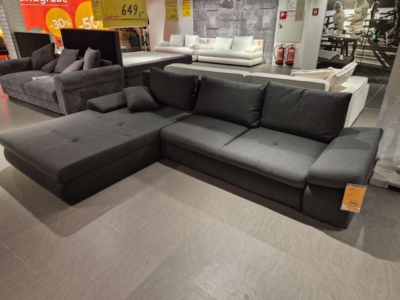 Ecksofa Anthrazit, Dunkelgrau zweifarbig XXXLutz Fellbach