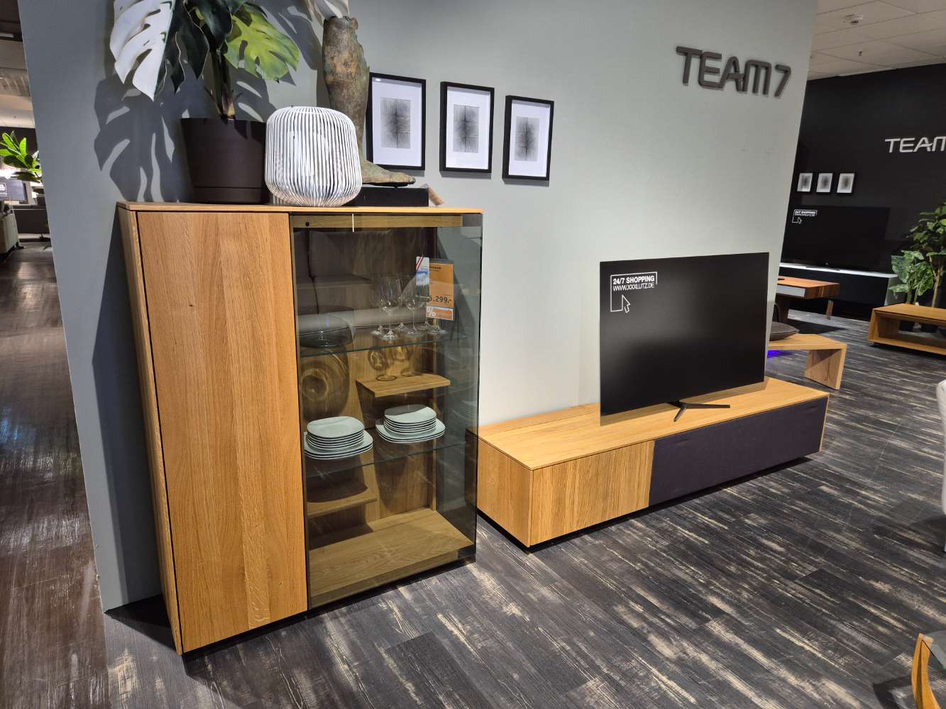 TEAM 7 Wohnwand Eiche Natur, Graphit Grau matt XXXLutz Fellbach