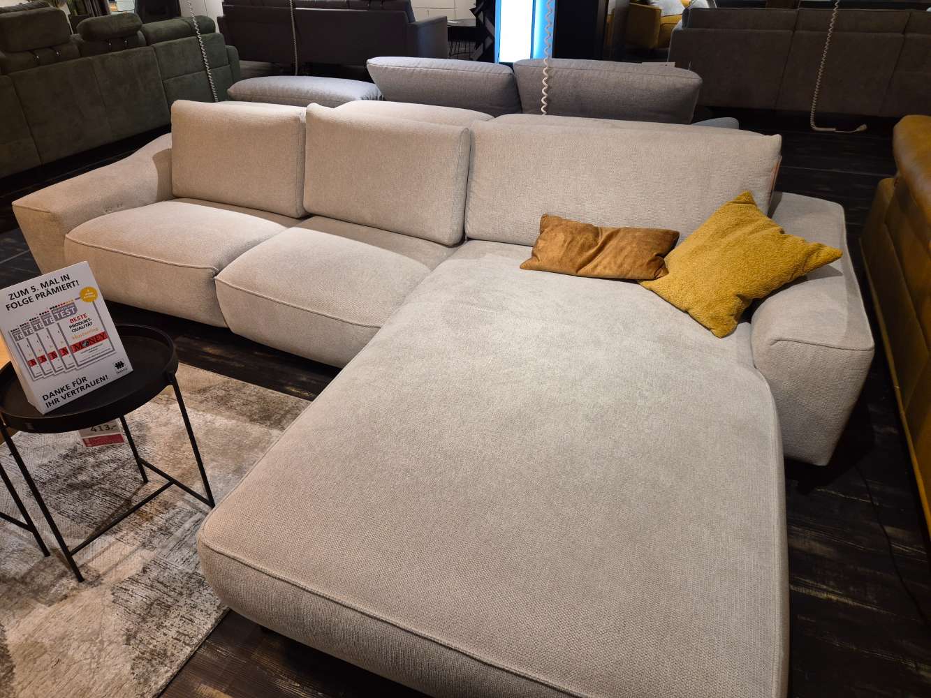 Musterring Ecksofa Creme, Schwarz XXXLutz Fellbach