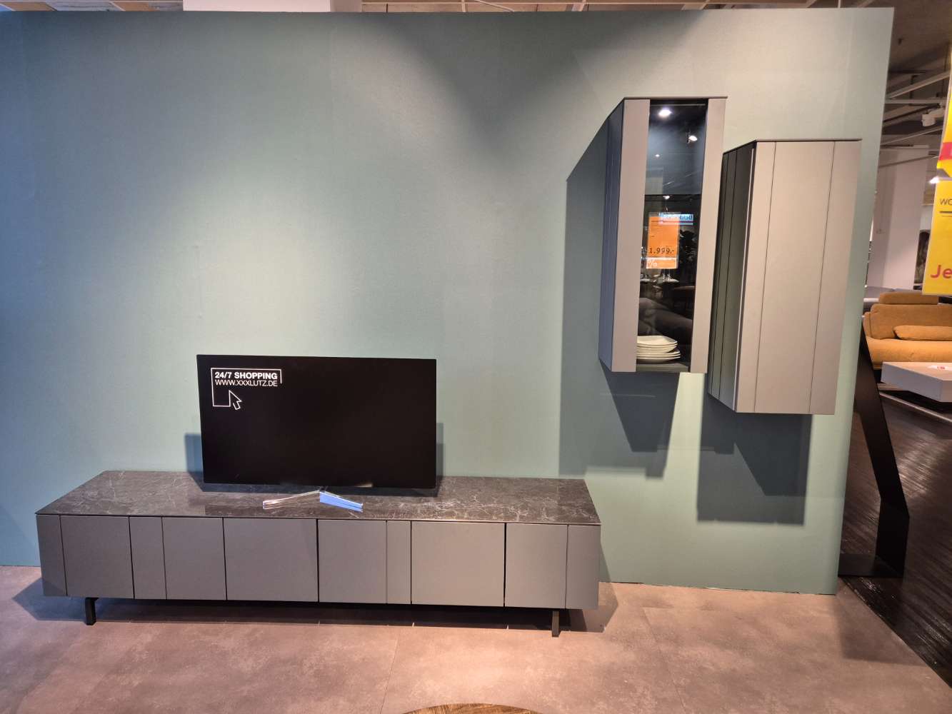 Johann Jakob Wohnwand Grün, Schwarz Mamor Optik XXXLutz