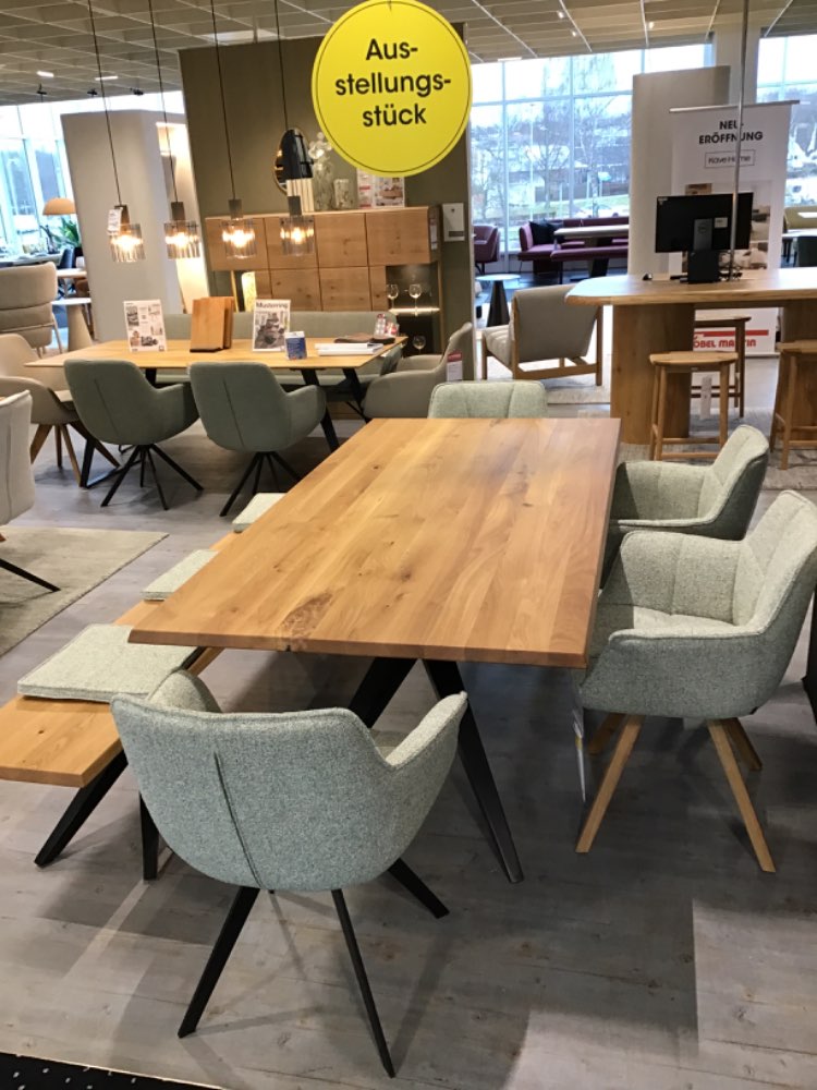 Esstischgruppe Tamina bestehend aus: Esstisch, 4x Sessel und Bank
