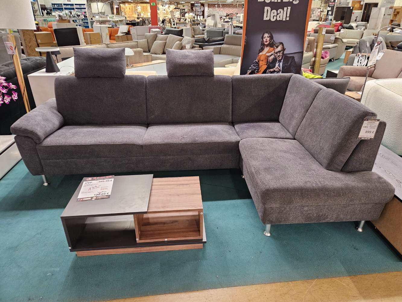 (VE) Ecksofa Couch Diva Webstoff Grau statt 2399€