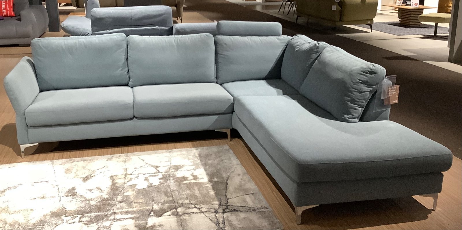 Rundecke/Stoffbezug light blue