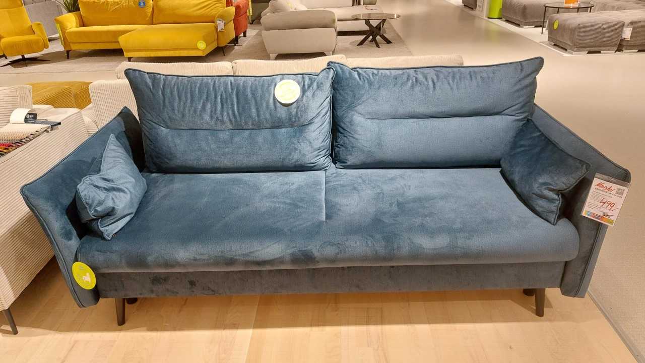 Verwandlungssofa, blau, Liegefläche ca. 145×191 cm