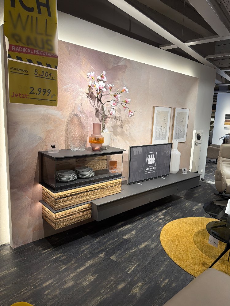 Möbel, Wohnwand Jana, Musterring, Eiche/Graphit, 306cm, XXXLutz