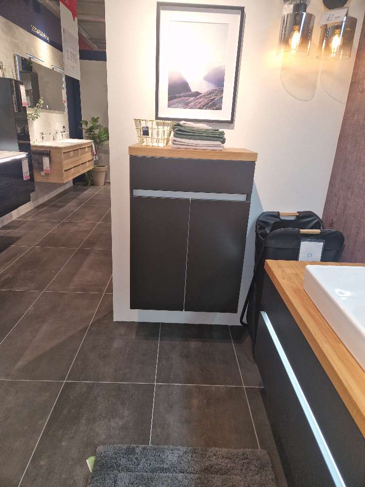 Möbel-Badezimmer-Schwarz/Massivholz Eiche-XXXLutz