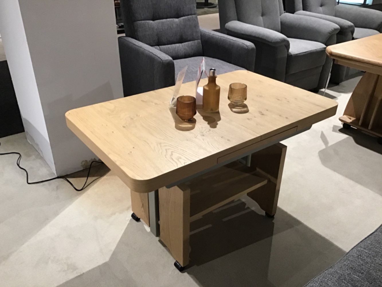 Couchtisch ausziehbar,höhenverstellbar Farbe Eiche 100x75cm