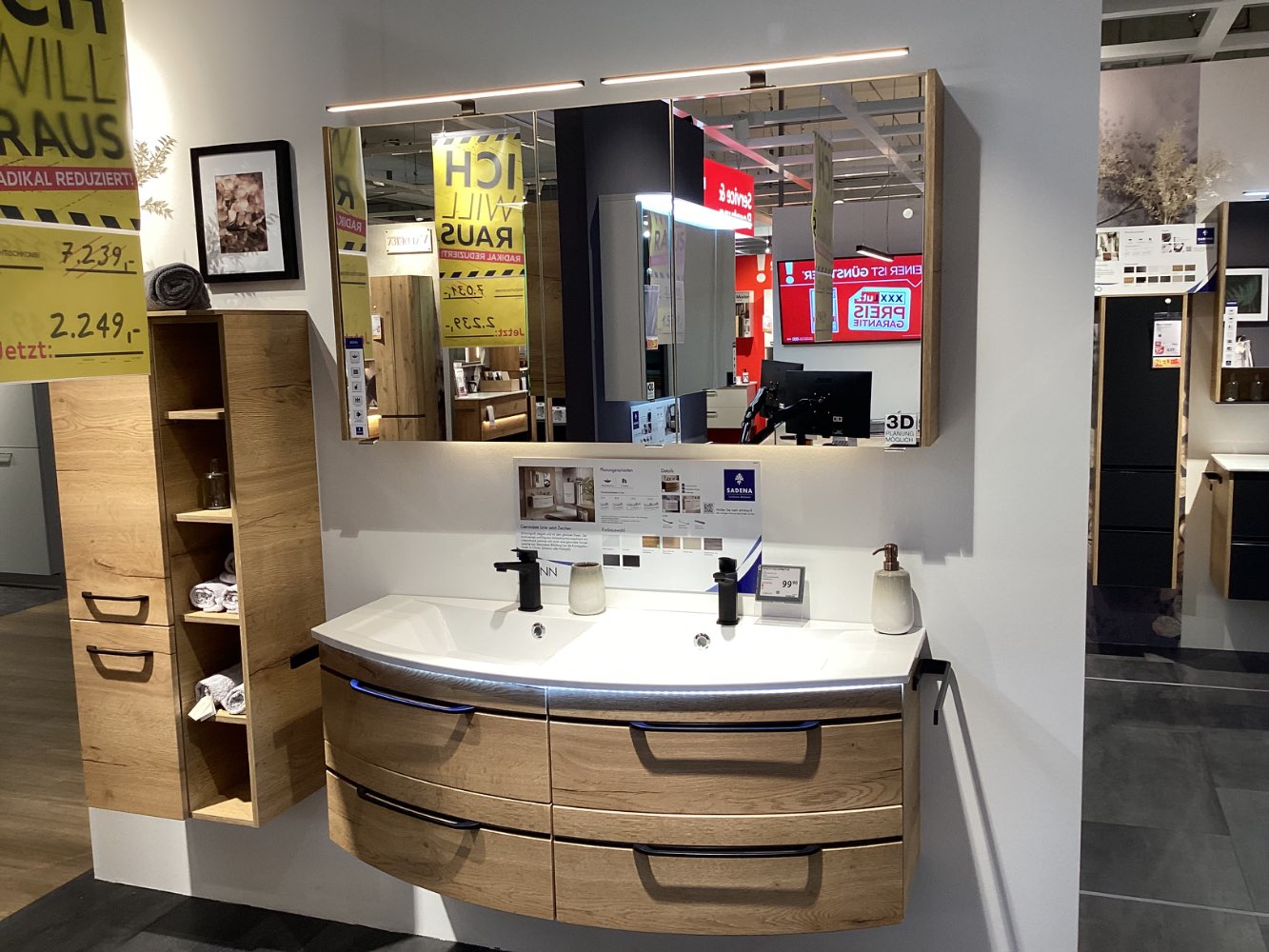 Badezimmer Bonn, 130cm, Eichefarben, XXXLutz