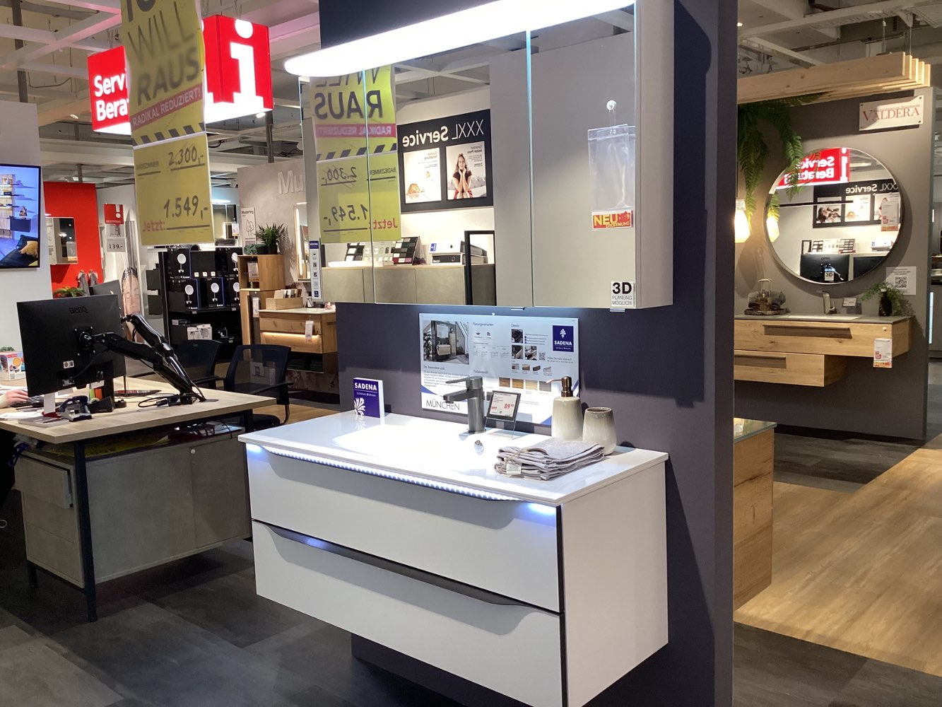 Badezimmer München, 117cm, Weiß, XXXLutz