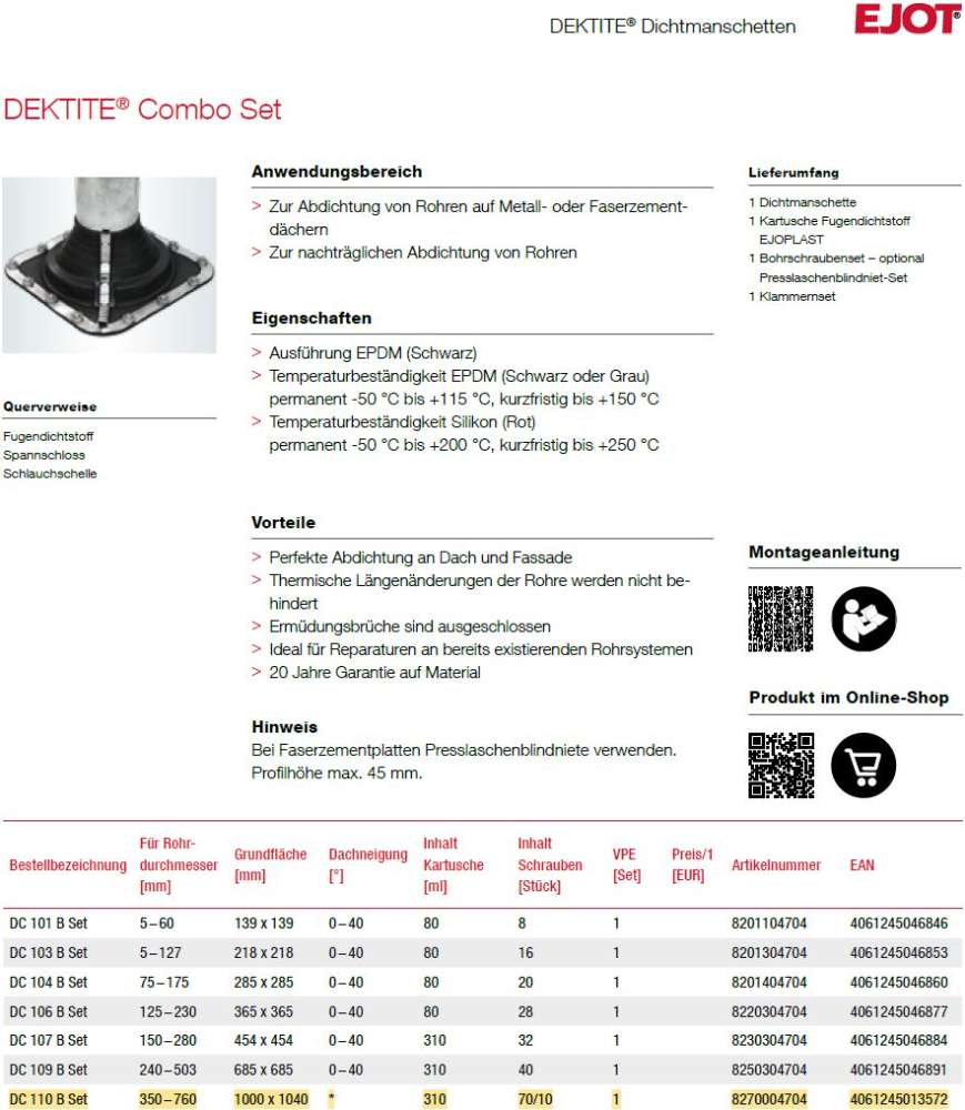 Dichtmanschette EJOT