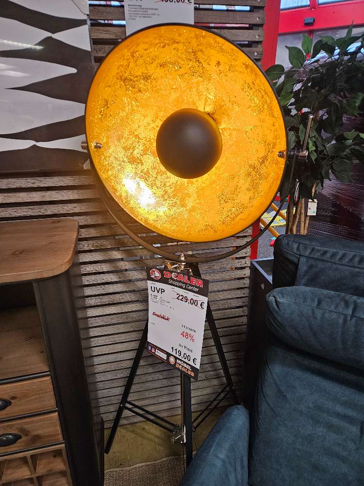 Stehleuchte Schwarz/Gold statt 229€