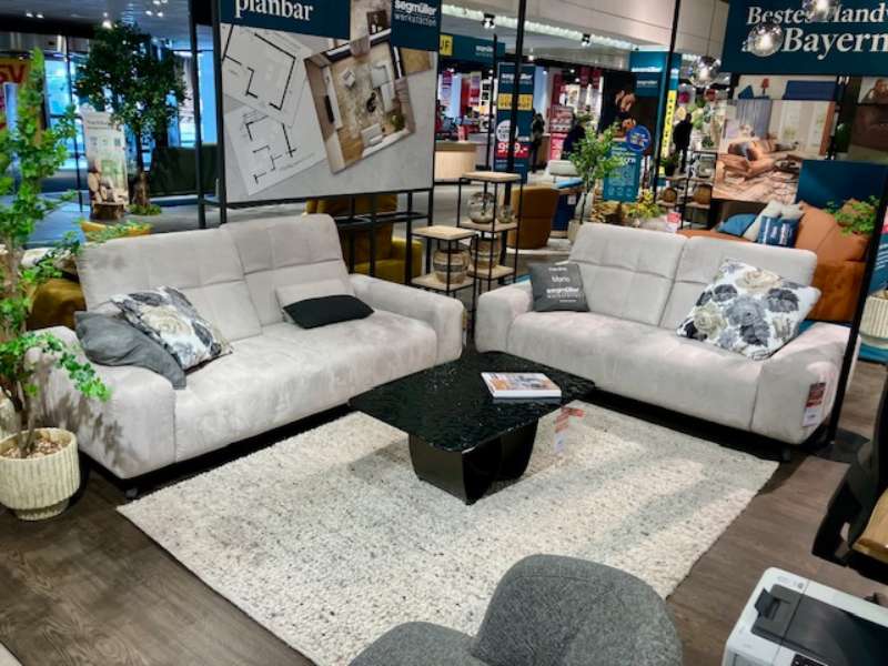 Polstergarnitur Marlo Microfaser grau