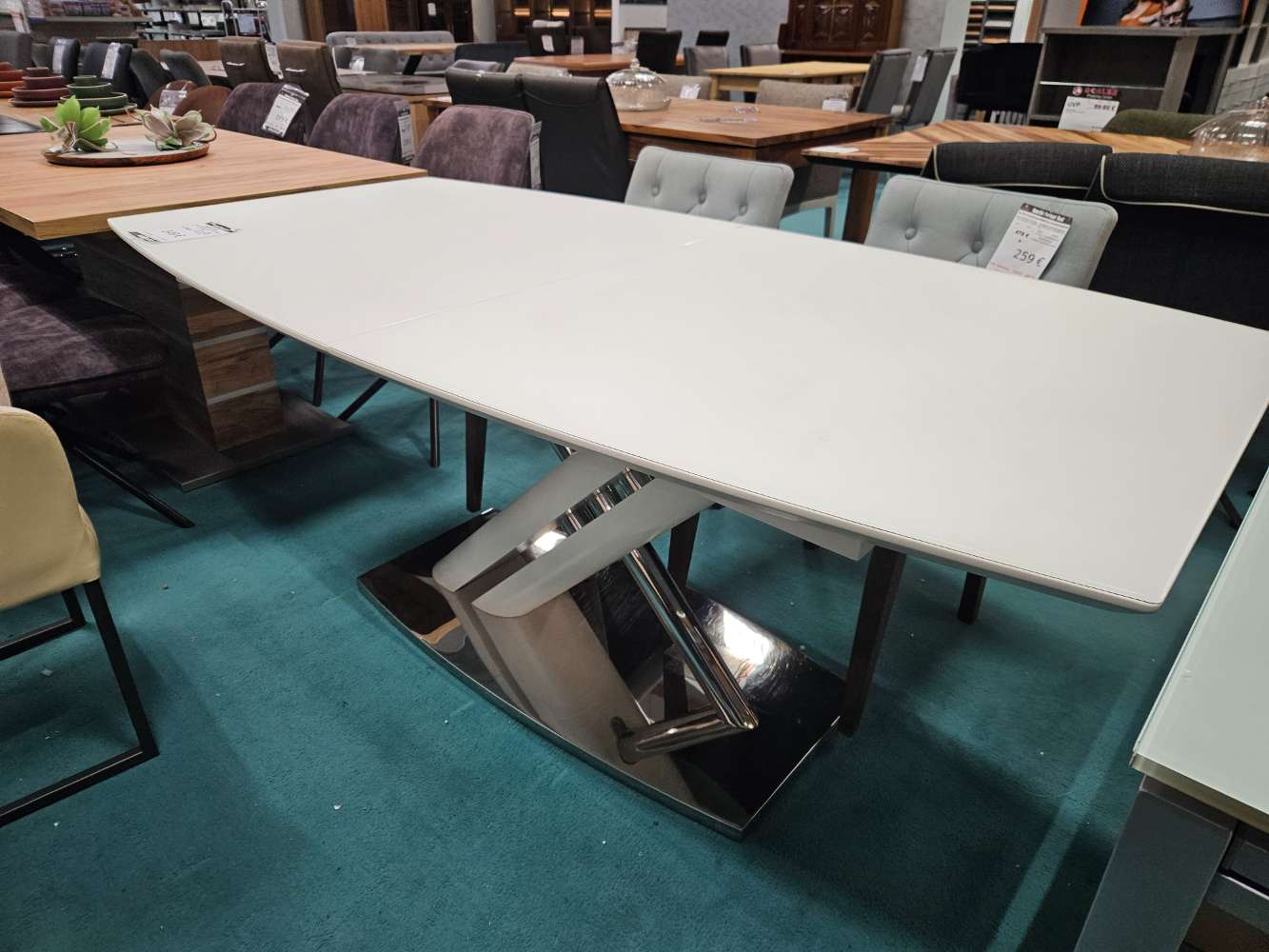 Esstisch Dan weiß Milchglas statt 1119€