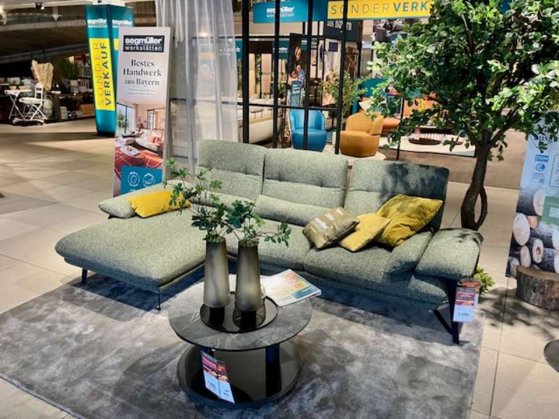 Polstergarnitur Denise in grünem Stoffbezug