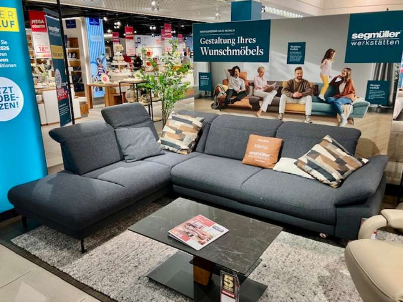 Polstergarnitur Marino und dunkelblauem Stoffbezug