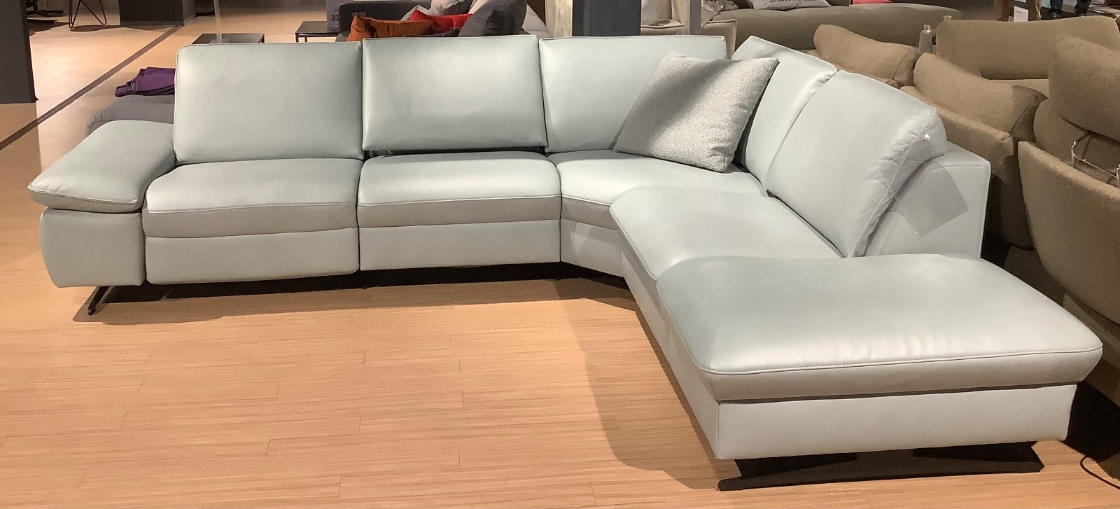 Ecksofa/Lederbezug jade