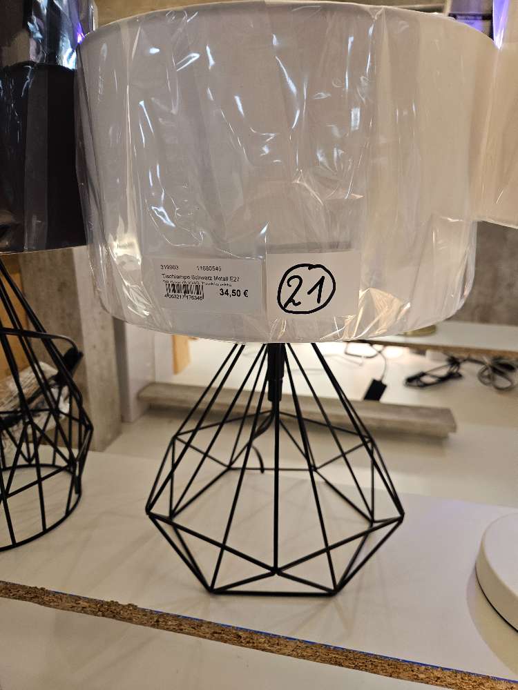 Tischlampe Leuchte Schwarz Metall statt 69,99€