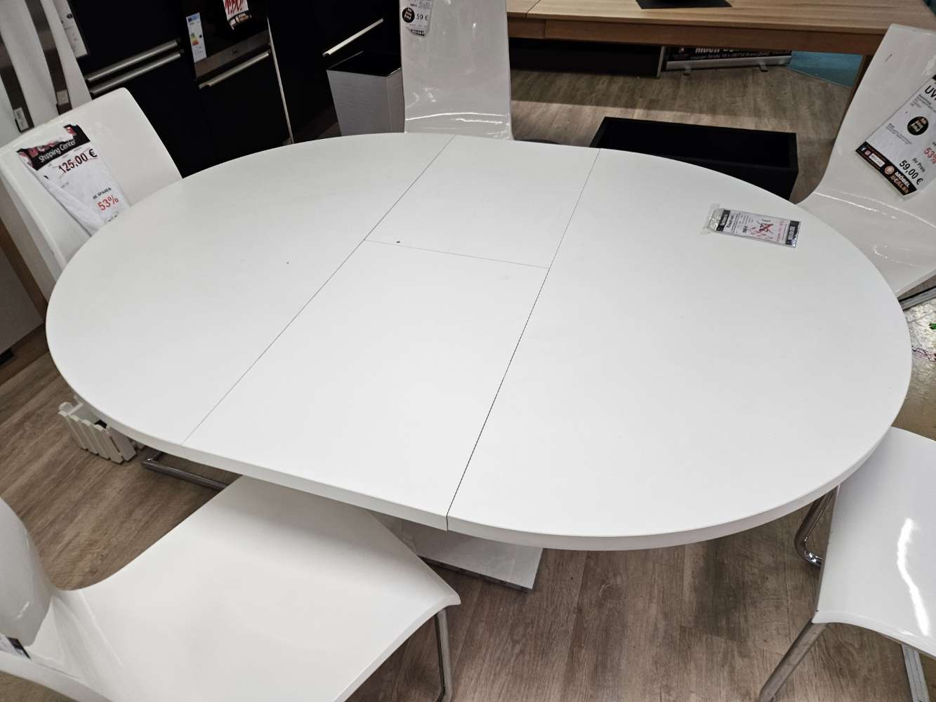Esstisch rund ausziehbar Weiß statt 589€