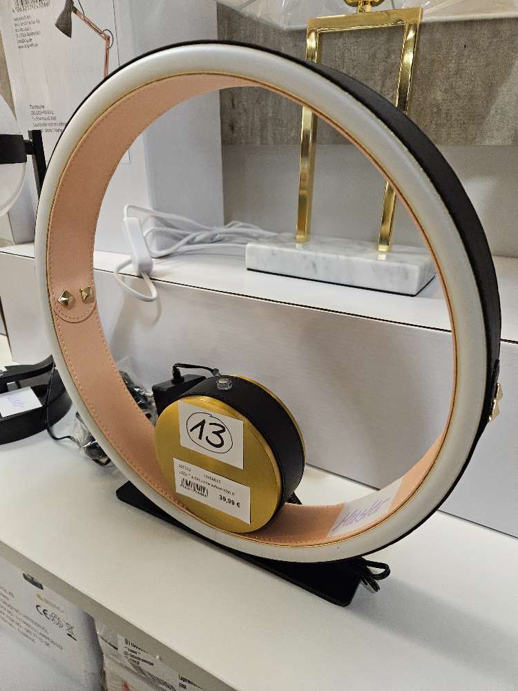 Tischlampe Leuchte Schwarz Gold Leder statt 79,99€