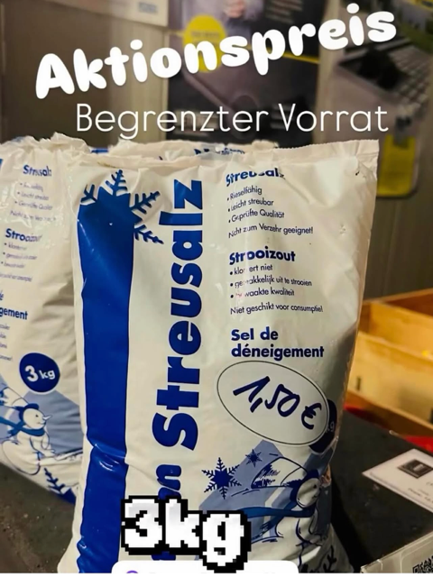 Streusalz 3 KG Sack / Auftausalz Salz