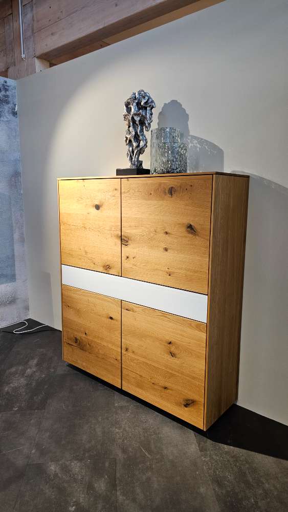 Möbel, Team 7 Highboard mit Bareinteilung Eiche wild natur geölt
