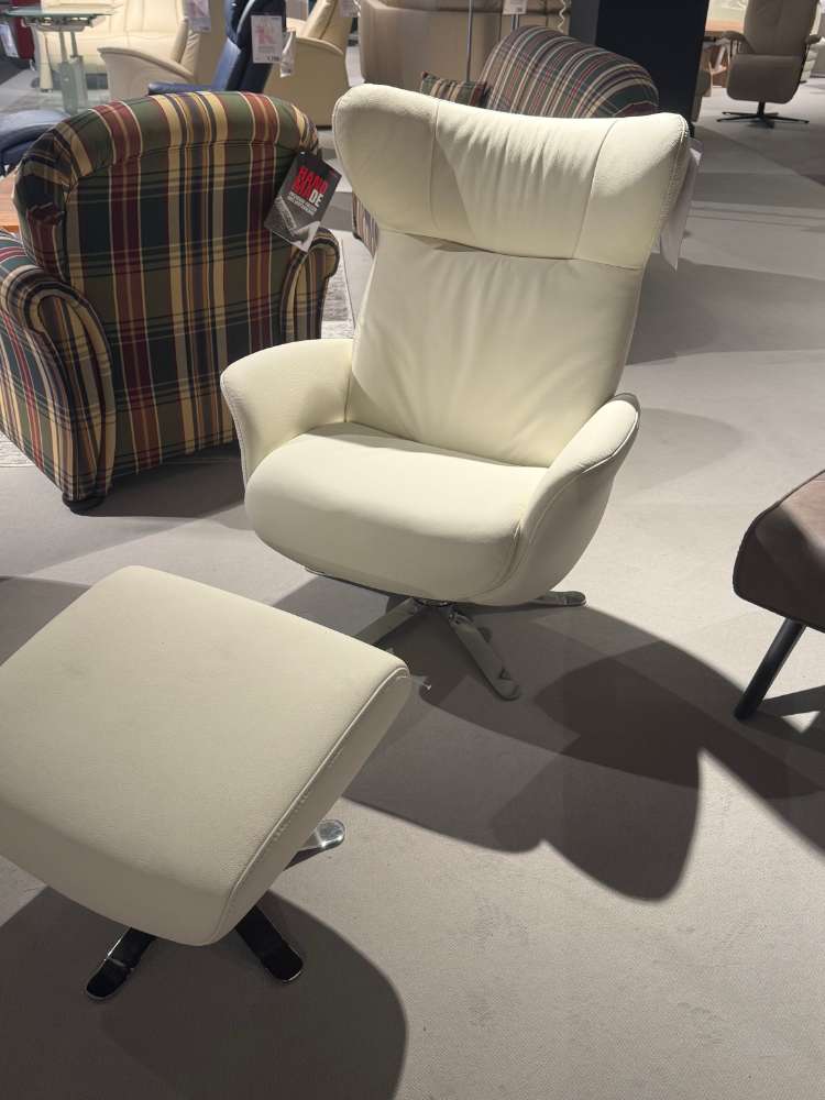 Drehsessel mit Relaxfunktion + Hocker