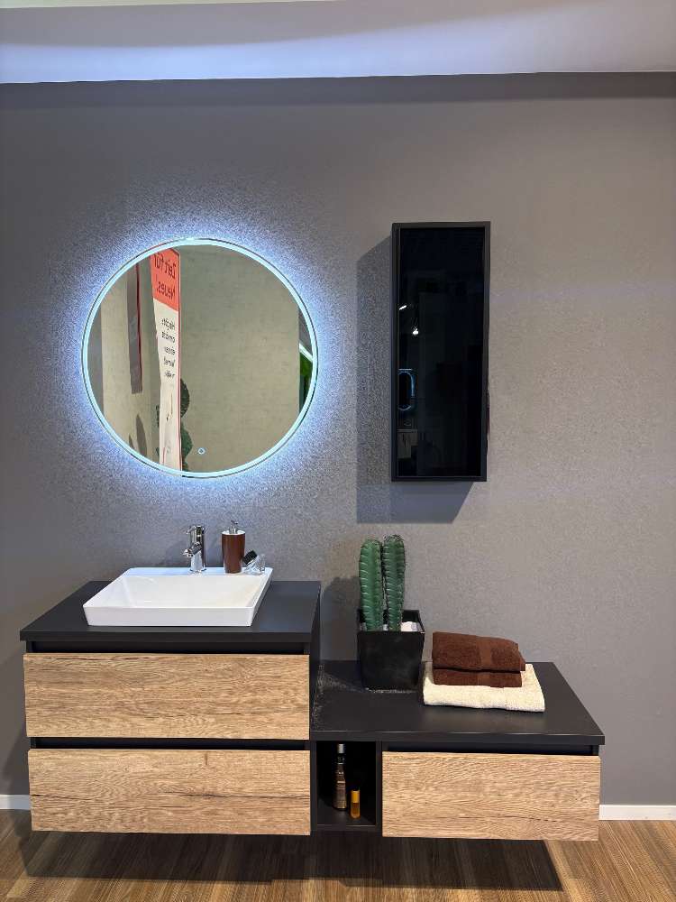 Bad-Vorzugskombination Halifax Eiche grifflos⚡️Sparpreis⚡️