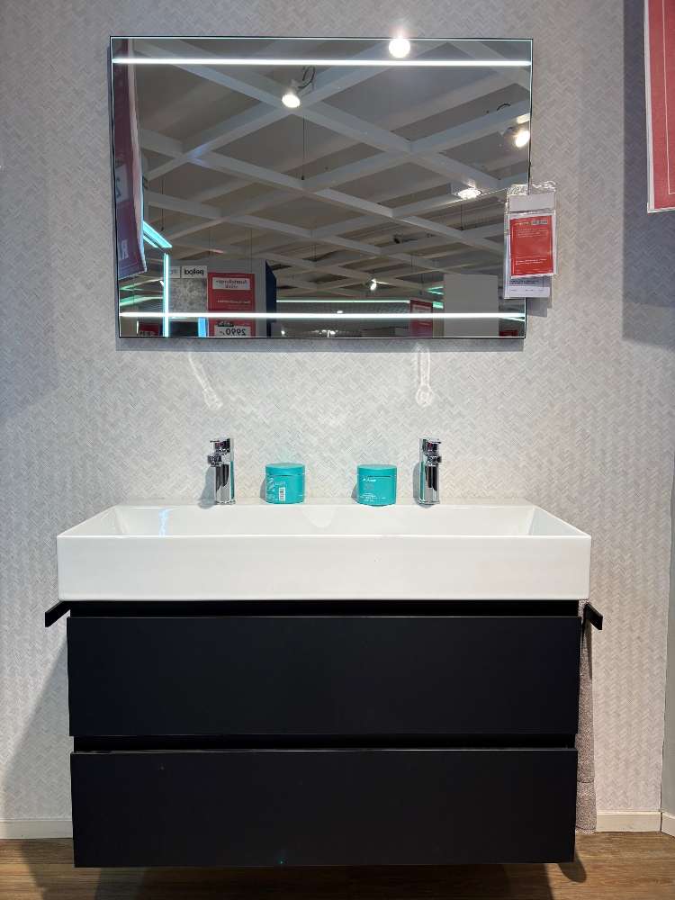 Bad-Vorzugskombination Schwarz Matt grifflos⚡️Sparpreis⚡️