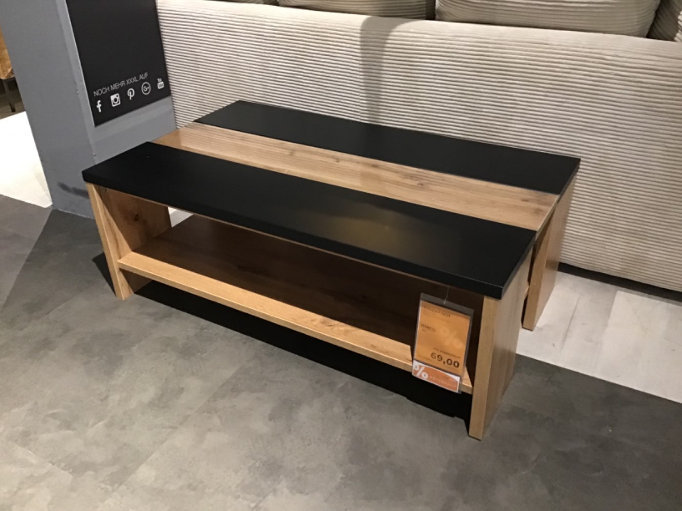 XXXLutz Ausstellungsstück Möbel Couchtisch Siena Eiche schwarz