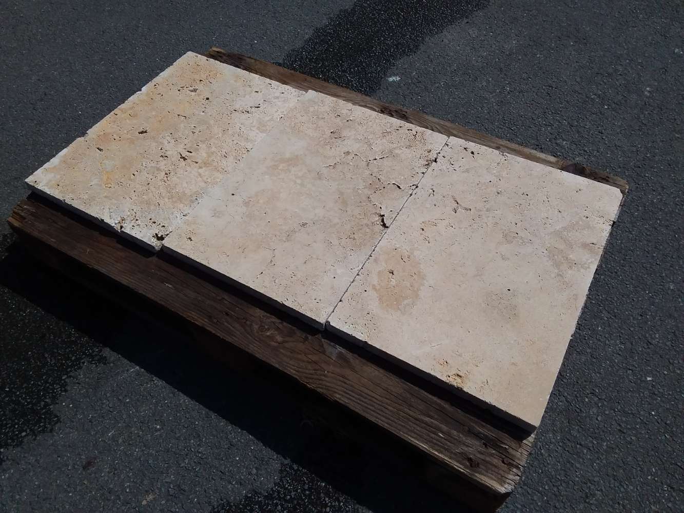 Travertin Terrassenplatten 60x40x3 Naturstein Fliesen Outlet