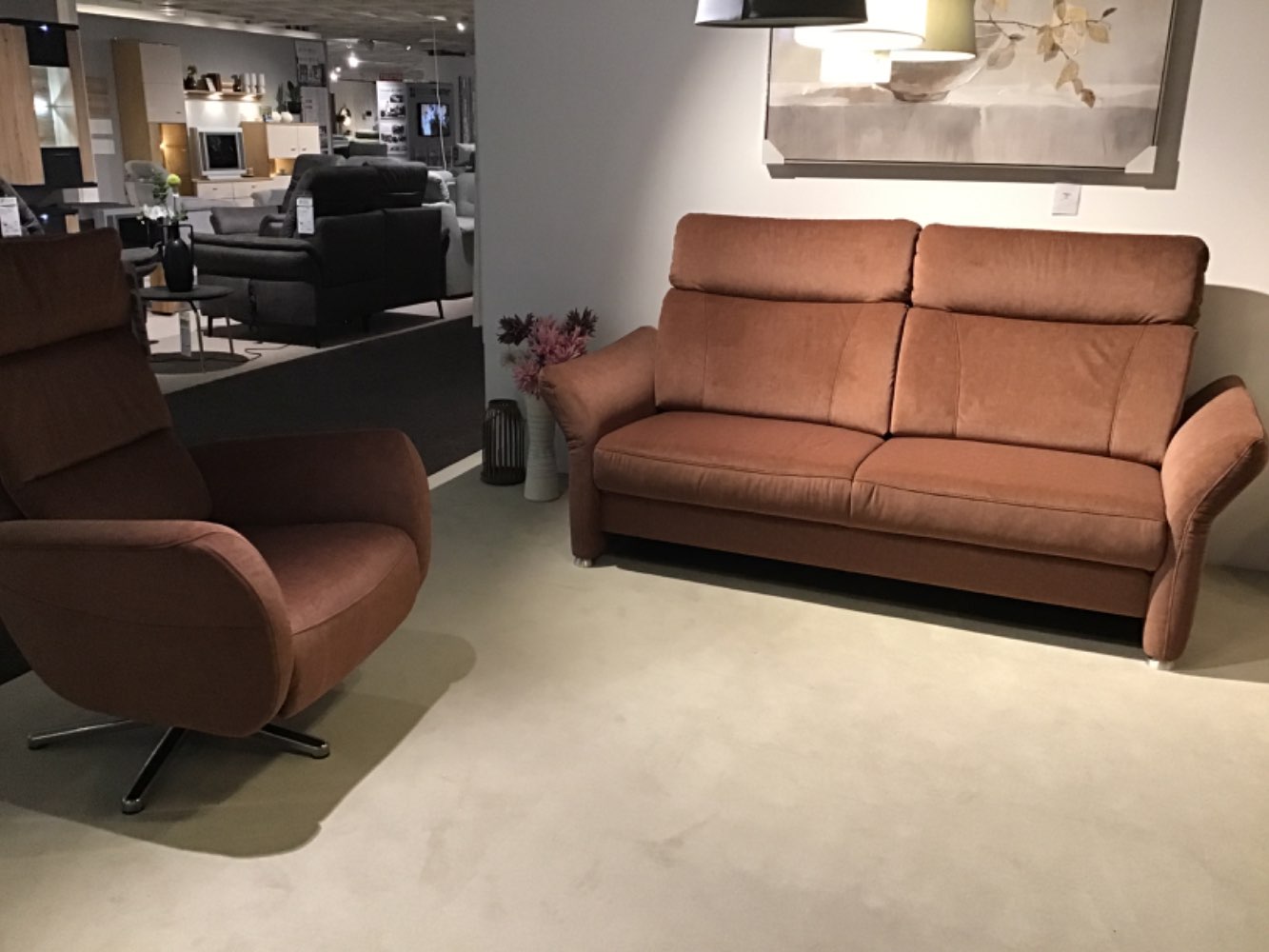 Garnitur 3-2-1 mit motorischer Vorziehbank Sitzhöhe 46cm