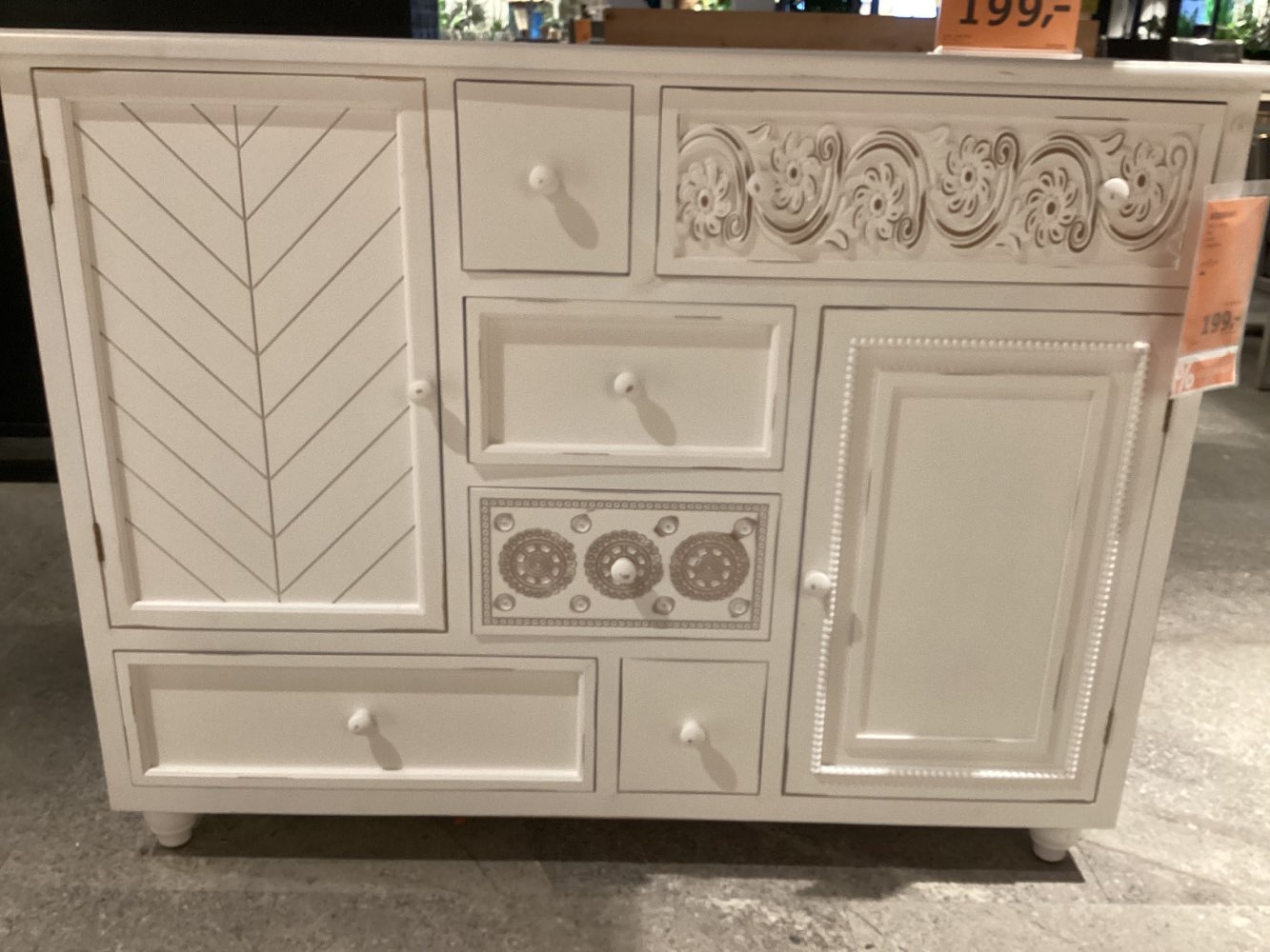 Möbel, Sideboard Celin, 123x95x39.5Weiß