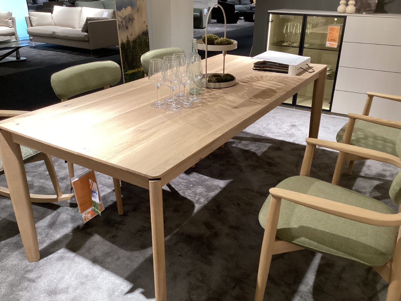 Ausziehtisch, Anrei, Juna, 200 x 90 x 76 cm, inkl 4 Stühle, Eiche