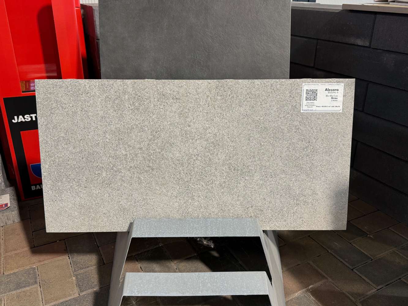 Alesaro Keramik Beton+ 80x40x5 cm grau nuanciert (2.Wahl)