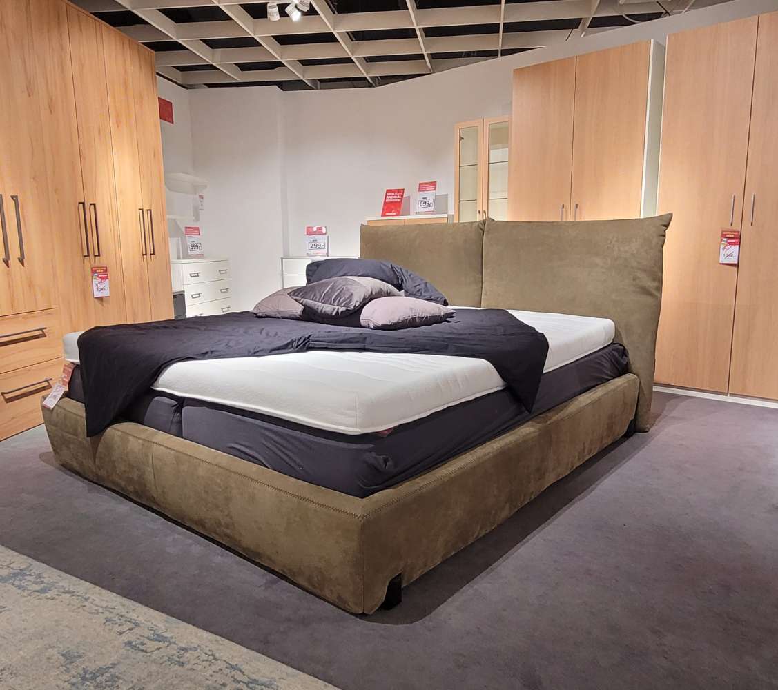 Polsterbett „Reverso“ LF 180x200cm Echtleder grün