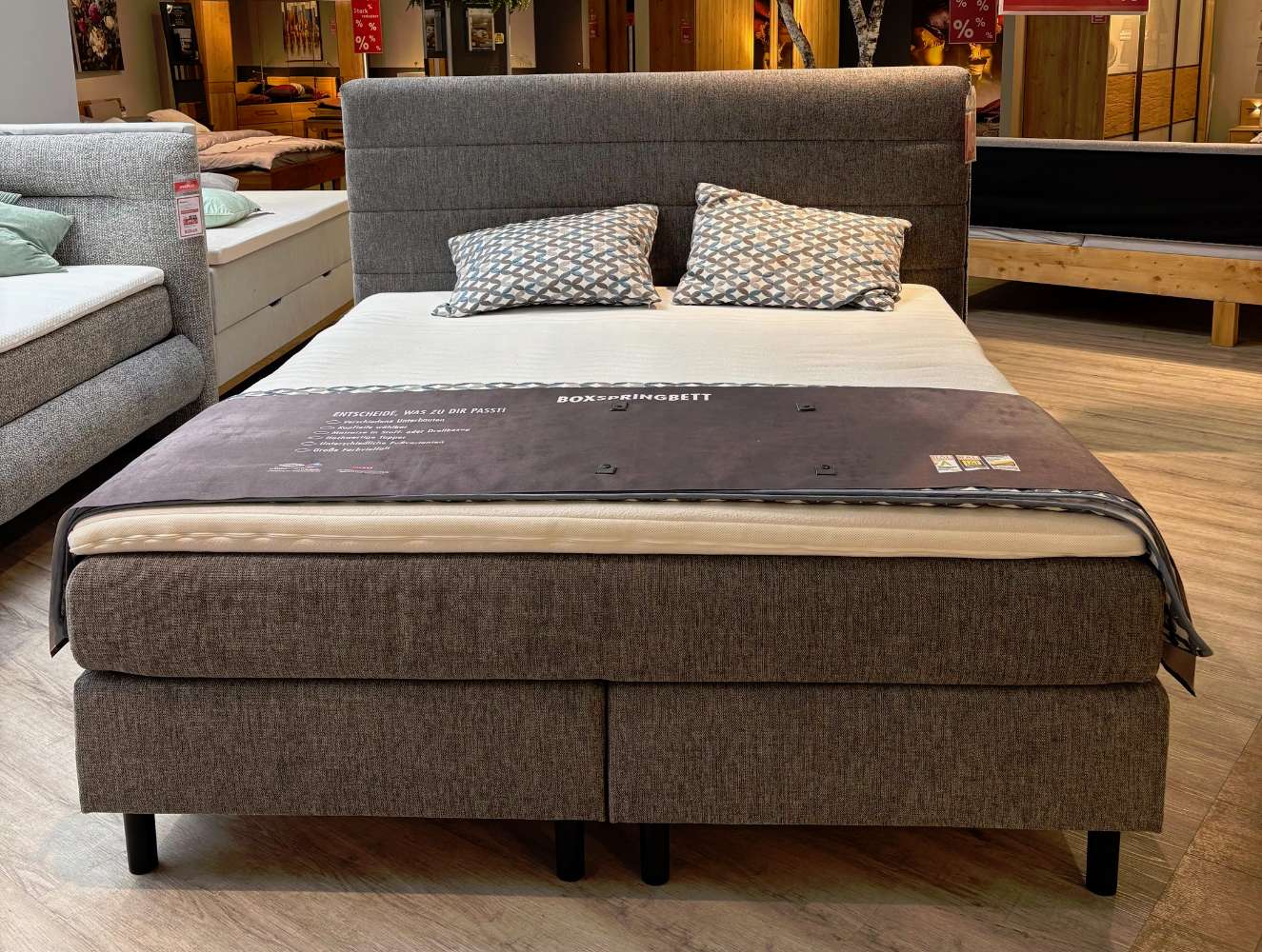 Boxspringbett 180×200 cm grau⚡️Sparpreis⚡️