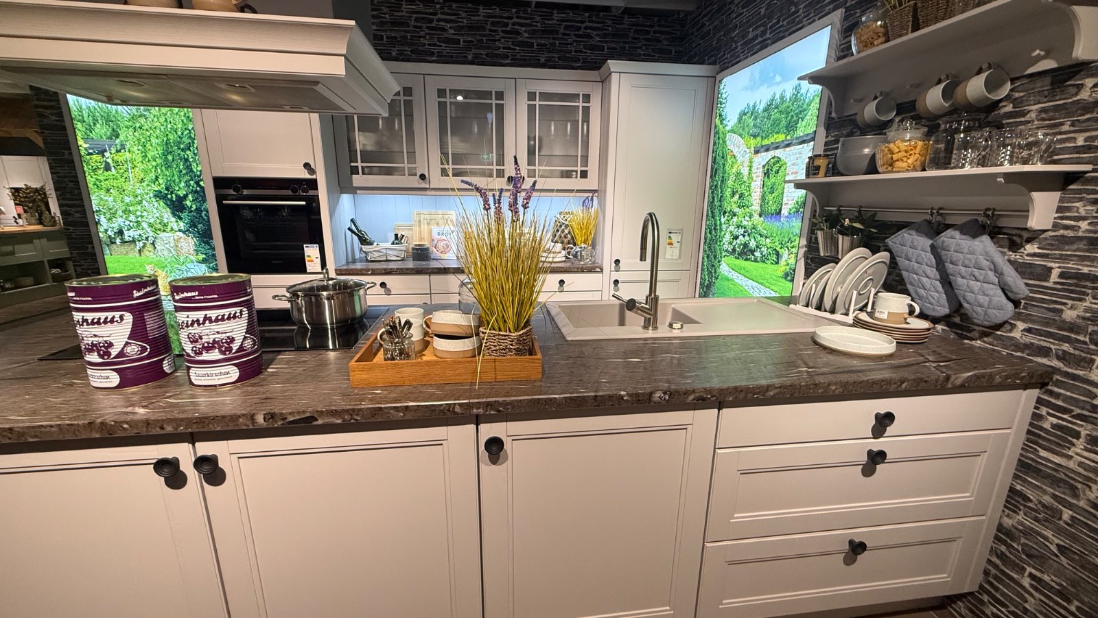 Einbauküche Nobilia York Landhaus Echtholzfront