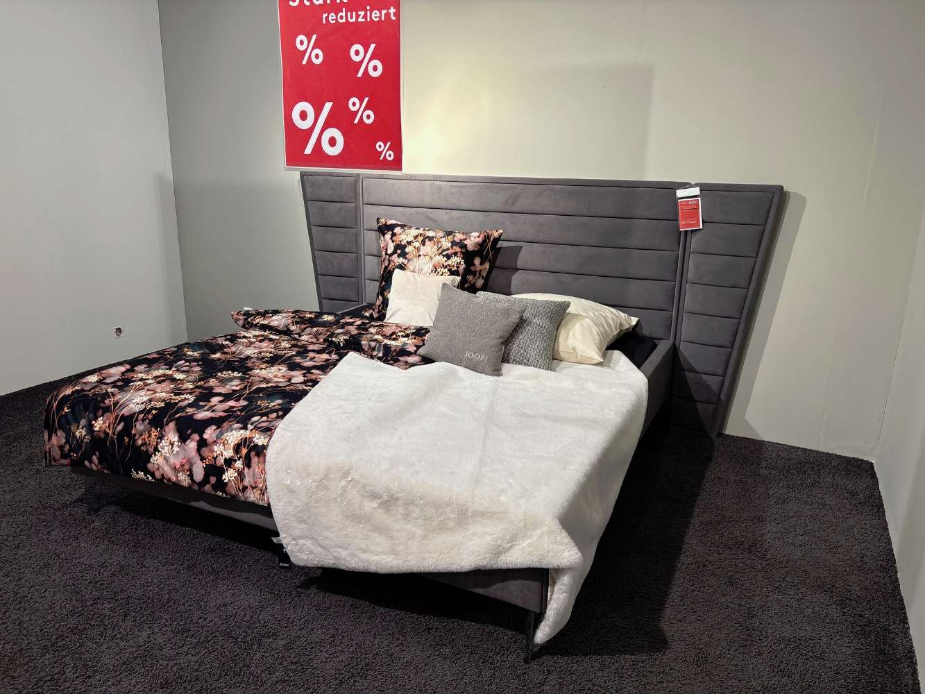 Polsterbett Granite grey Samtoptik⚡️Sparpreis⚡️