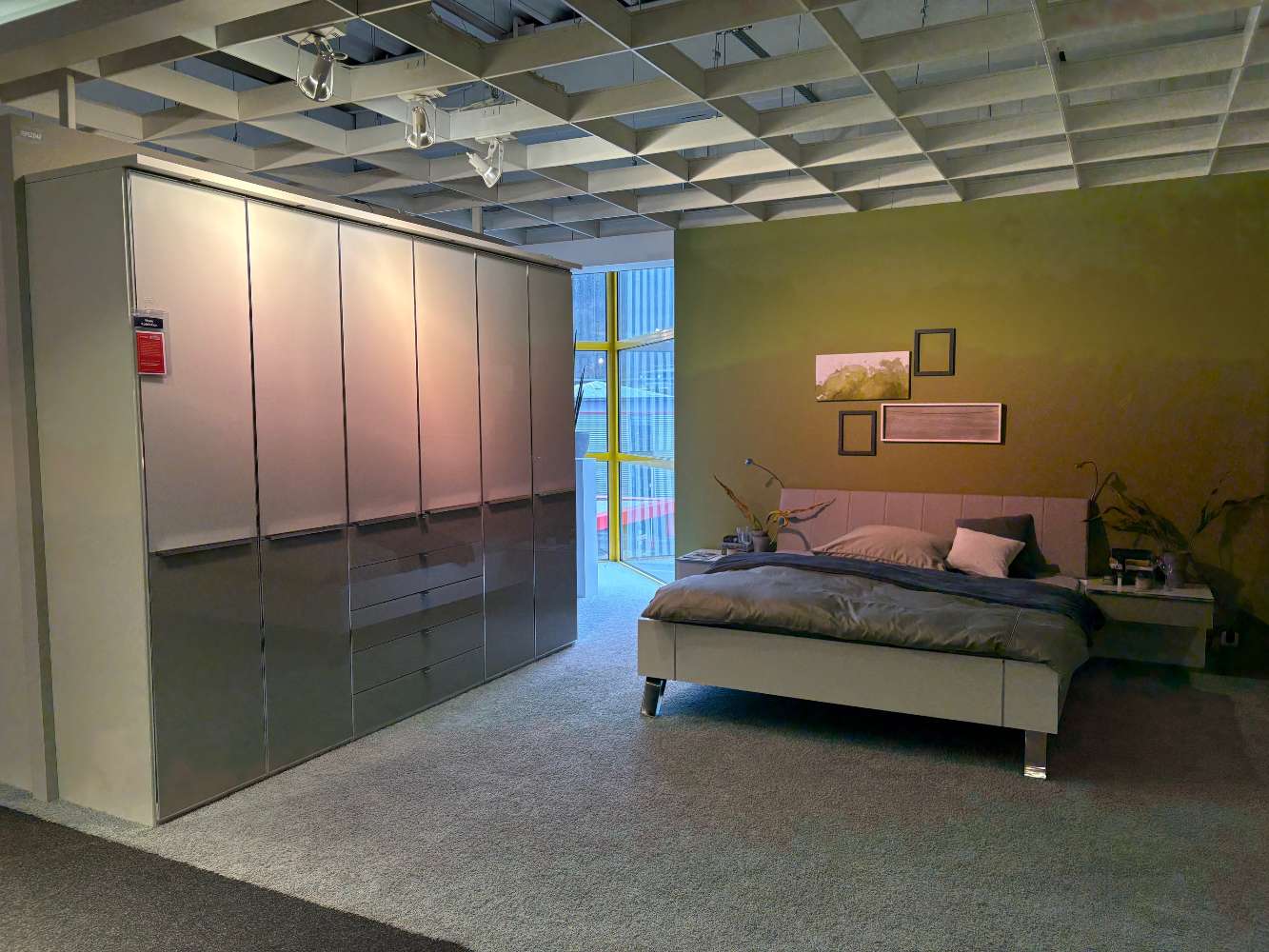 Schlafzimmer Glas Weiß / Kieselgrau⚡️Sparpreis⚡️