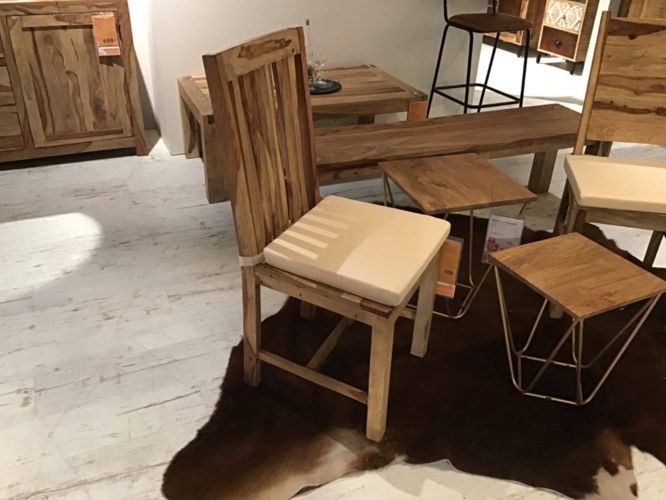 XXXLutz Ausstellungsstück Möbel Stuhl Inka II Shisham massiv natu