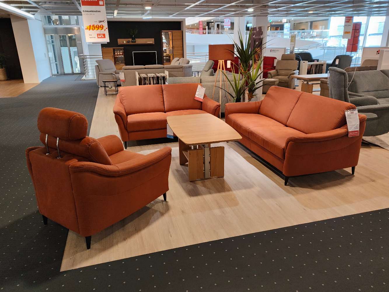 2 Sofas + Sessel Set Polipol