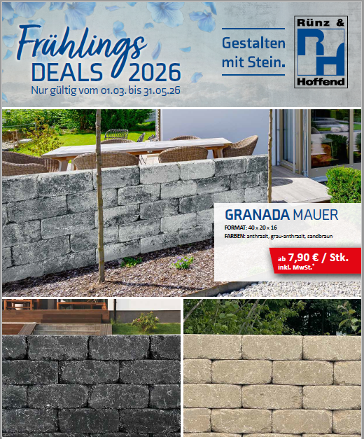 Granada Mauerstein gekollert 40x20x16 cm