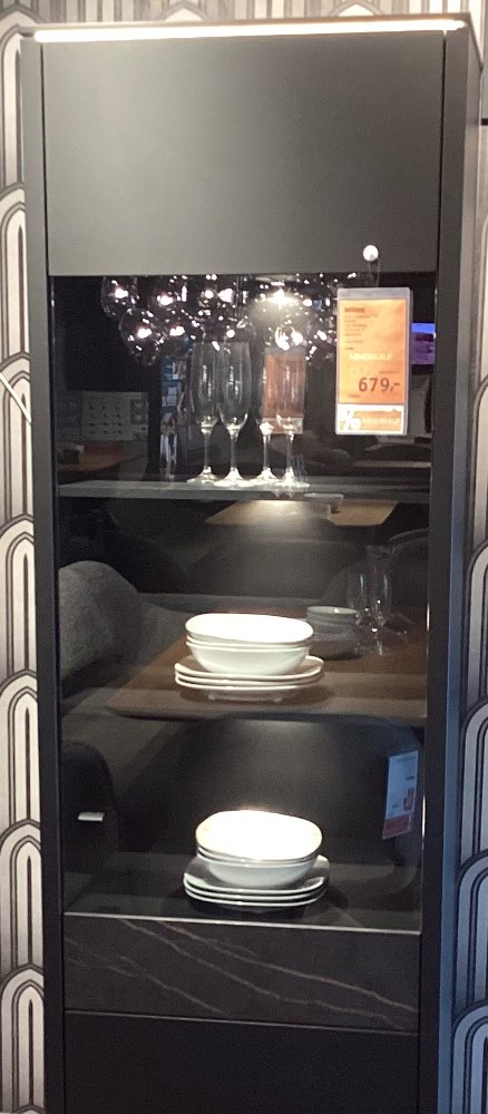 Möbel, Vitrine Venjakob, 67x208x33, Anthrazit