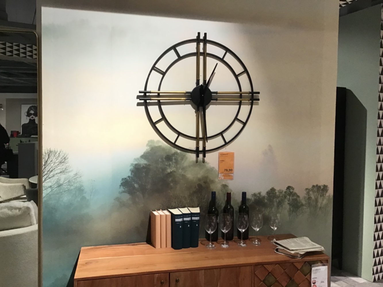 XXXLutz Ausstellungsstück Möbel Wanduhr Joan Metall schwarz Gold