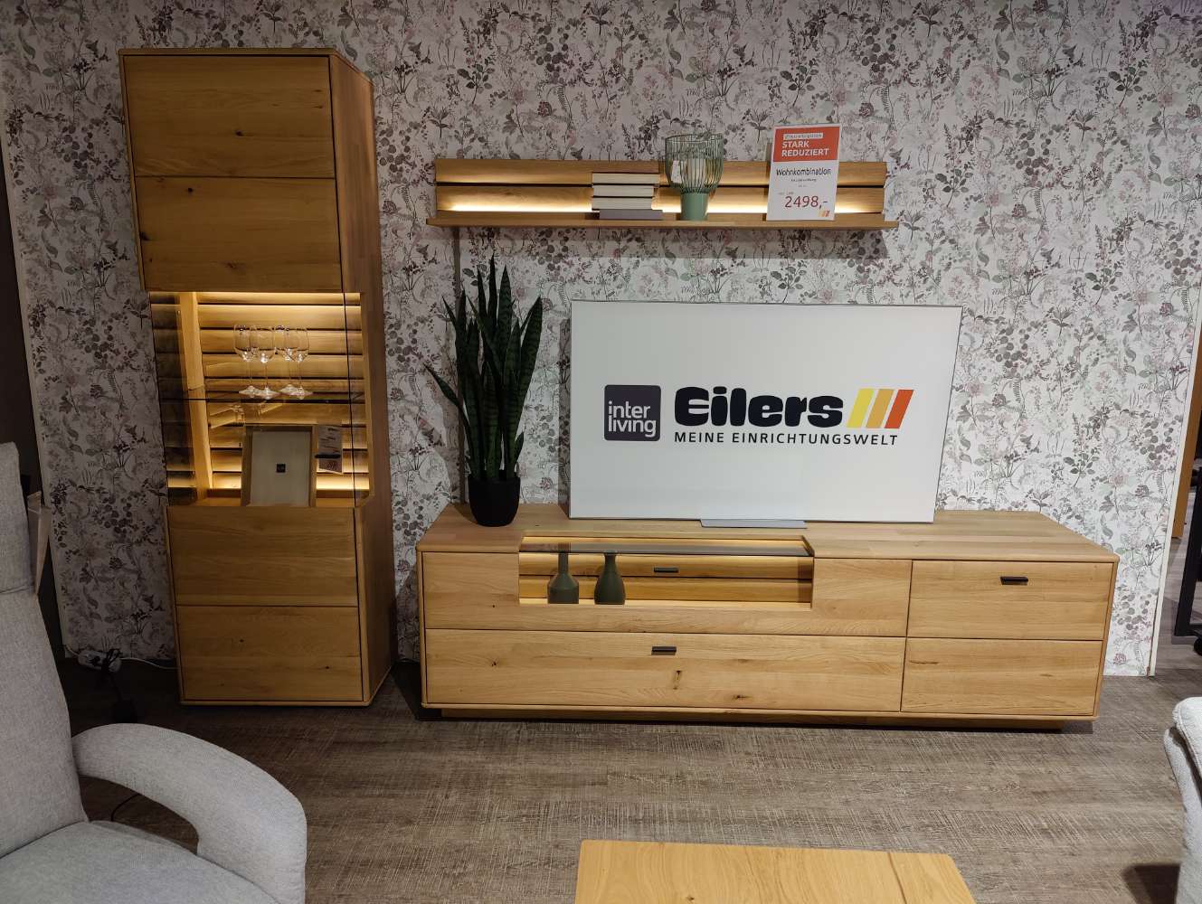 Wohnwand – 293 cm – Wohnkombi – Girona – Balkeneiche – Anbauwand