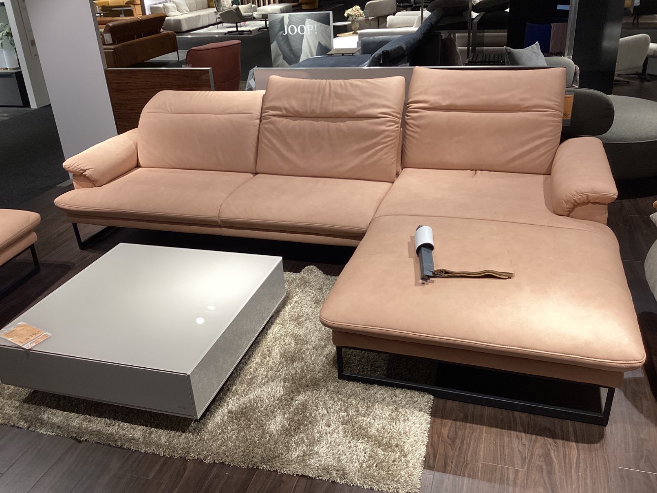 Möbel Ecksofa Joop Studio echt Leder mit Hocker XXXLutz Hirschaid