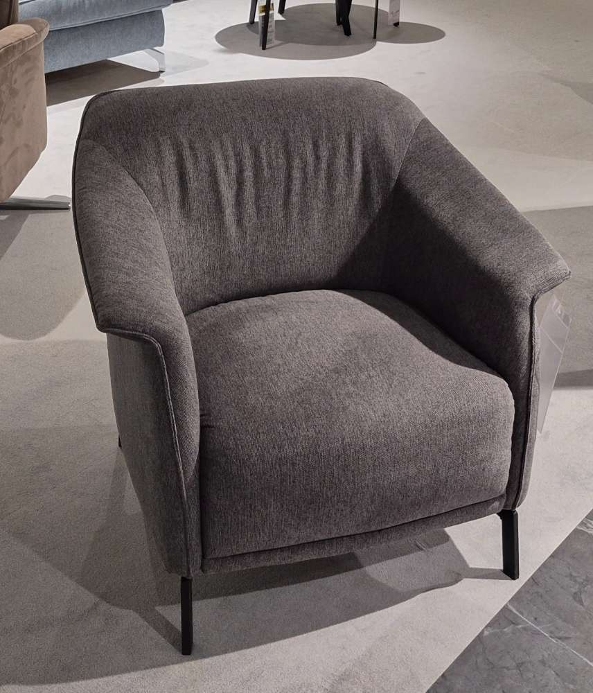 Sessel Bzug anthrazit, Fuß: schwarz matt BHT ca 78x75x83cm