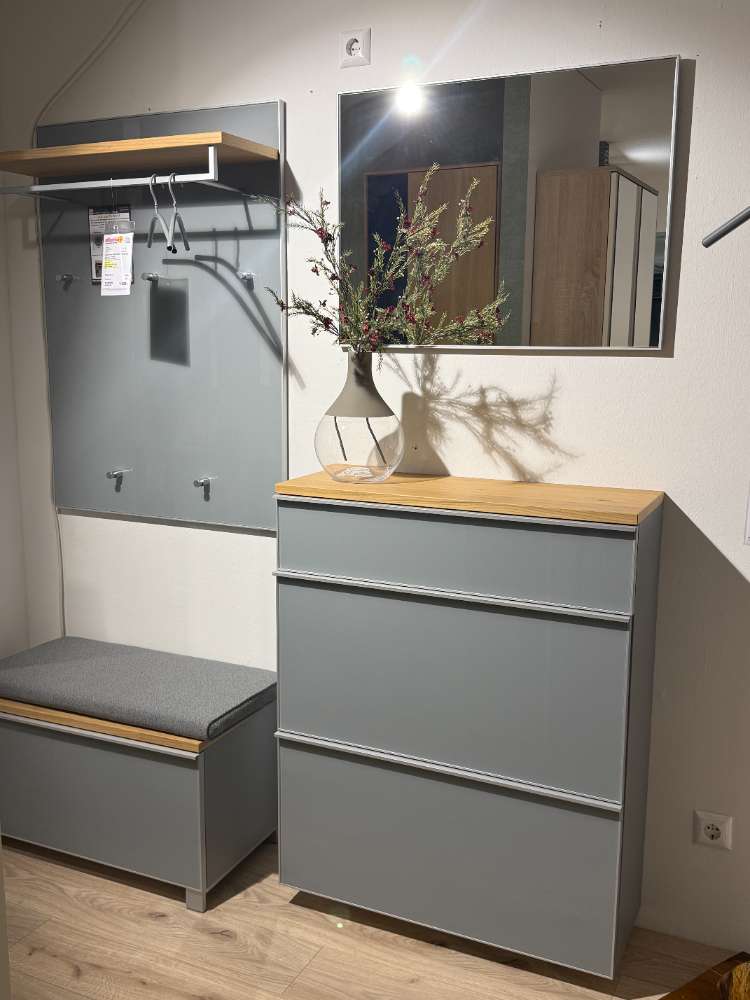 Garderobenkombi-Garderoben Set-Dielen Möbel Lack Perlgrau