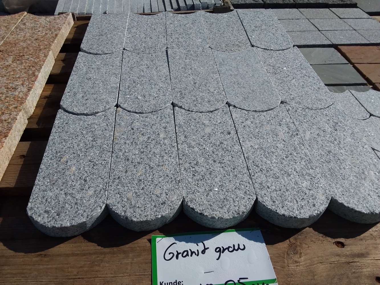 Rasenmähkante Granit 25x10x2,5 Rasenmähroboter Abgrenzung Outlet