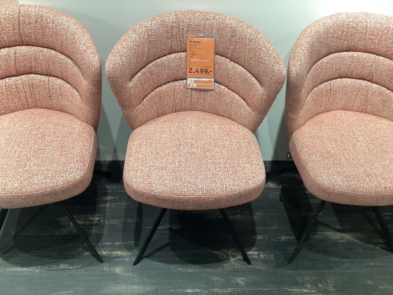 Möbel, 6x Stuhl Schöner Wohnen, 63x83x63, Rot/Anthrazit